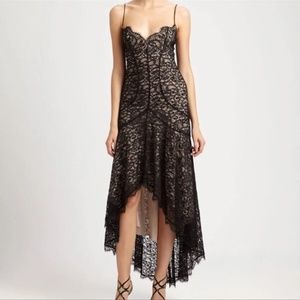Nicole Miller Black Lace Spaghetti Strap Mermaid Dress